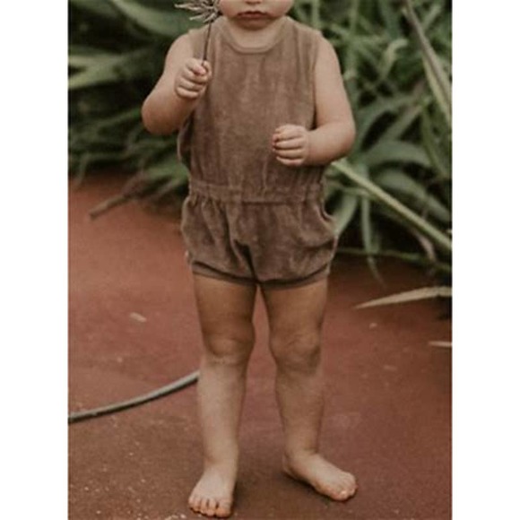 NWT The Simple Folk Vintage Romper Size 6-7 Years In Cinnamon - Picture 2 of 8